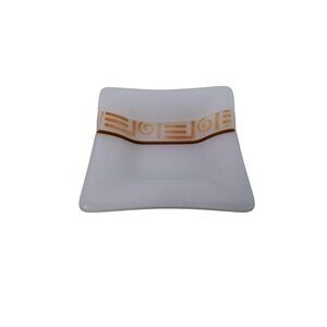 Artist signed (Gayle "12) Art Glass Ashtray / Trinket / Key Dish- Square with Gr